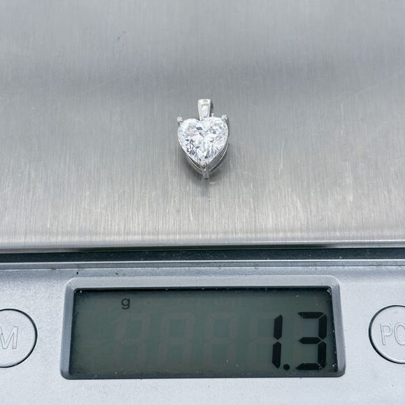 Silver 925 CZ Heart Pendant - Picture 5 of 5